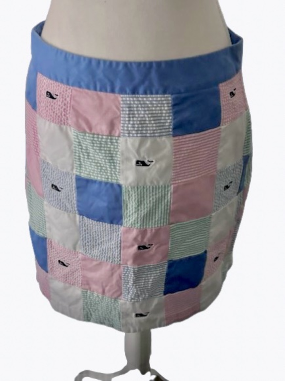 Whale Patchwork Cotton Skirt Vineyard Vines Striped Boho Preppy Resort Small